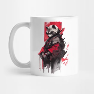 Raccoon samurai warrior Mug